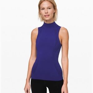 NWT lulu lemon Reveal mock neck tank blue size 4